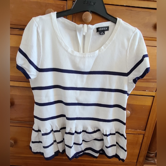 Peplum short sleeve sweater top - Picture 1 of 11